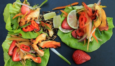 Chicken of the Woods and Cantaloupe in Lettuce Wrap