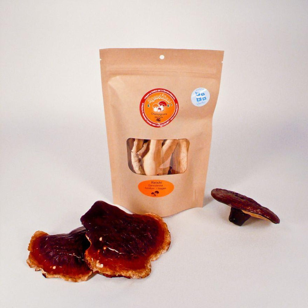 Dried wild-harvested sliced Reishi from Quebec